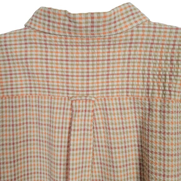 Cabela's Mens Size XL Shirt Seersucker Short Sleeve Camp Outdoors Button Plaid - Picture 7 of 7